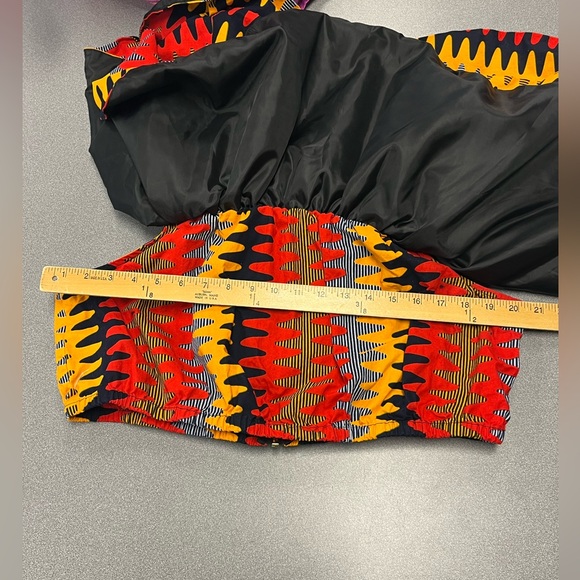 Ofuure Cotton African Print Ruffle Sleeve Crop Top and Short Set Sz. 3X - Picture 14 of 16